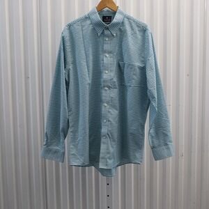 Stafford Mens Travel Fitted Wrinkle Free Oxford Dress Shirt‎ Size 17 1/2